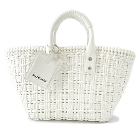 Balenciaga Bistro XS Patent Leather Handbag 671342 BALENCIAGA 2-Way White Basket Bag