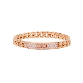 Hermes Hermès Kelly Gourmette bracelet, 41 diamonds totaling 0.90ct, size XS, 18K pink gold.
