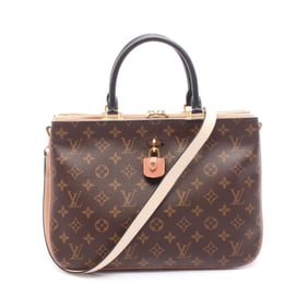 Louis Vuitton Mille-feuille Tote Bag, Coated Canvas and Leather, Monogram, Women's, Brown, Sesame,
