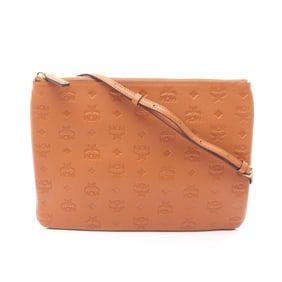 MCM Visetos Shoulder Bag, Leather, Women's, Brown