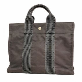 Hermes Hermès Air Line PM Tote Bag, Canvas, Gray, Women's