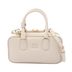 Miu Miu Miu SOFTY PADDED Accardi Mini Bag, Leather Handbag, Women's, White, 5BP088