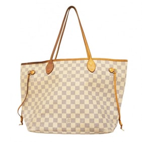 Louis Vuitton Damier Azur Neverfull MM Tote Bag N51107 White Women's