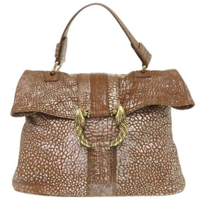 Bvlgari Leoni 31649 Leather Brown/Silver Handbag Brown 0128BVLGARI