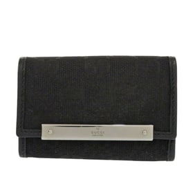 Like new Gucci 127048 6-ring key case in GG canvas and black leather (0601GUCCI)