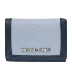 Unused Michael Kors JET SET TRAVEL Leather Blue Tri-fold Wallet, Light Blue, 0058