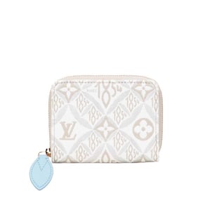 Louis Vuitton Monogram Jacquard Since1854 Zippy Coin Purse Wallet/Coin Case M69997 Beige White