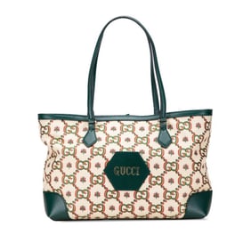 Gucci Ophidia 100th Anniversary Limited Edition Tote Bag 676681 Beige Green Multicolor Canvas
