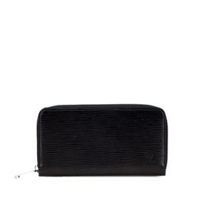 Louis Vuitton Epi Zippy Wallet, Round Zipper Long Wallet M60072, Black Leather, Women's, LOUIS
