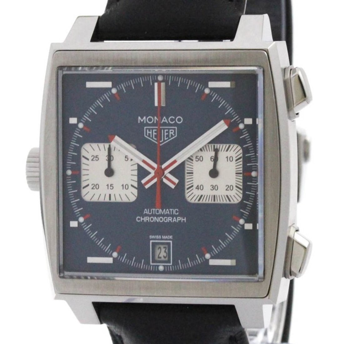 TAG Heuer Monaco Chronograph Steve McQueen Mens Watch CAW211P Polished: --- Catalog ---Category: SizeCase Diameter: 39mm / 1.54''Category: DesignType: WristwatchStyle: SportGender: MenColor (Dial): BlueMaterial (Band): LeatherMaterial (Case): Stainless steelCategory: Gene