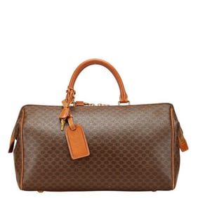Celine Macadam handbag/Boston bag in brown leather for women.