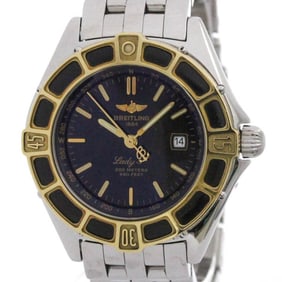 BREITLING Lady J 18K Gold Steel Quartz Ladies Watch D52065 Polished