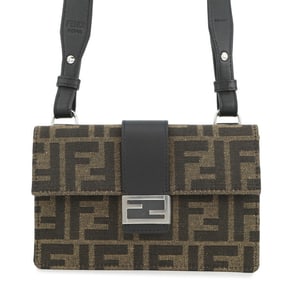 FENDI Baguette Shoulder Bag in Zucca Pattern Canvas 7M0295