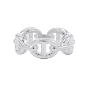 Hermes Hermès Chaine d'Ancre Enchainee PM Ring, SV925 Silver, Size 51.