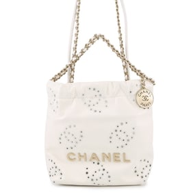 CHANEL 22 Mini Handbag with Coco Mark and Perforated Shiny Calfskin Leather AS3980 2-Way