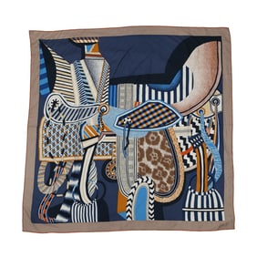 Hermès Carré 140 "Carré Jean" Imaginary Saddle Cashmere and Silk HERMES 2022