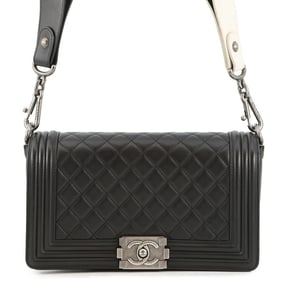 Chanel Chain Shoulder Bag with Coco Mark and Matelasse Design, Boy Lambskin, A67086