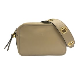 FENDI 8BT287 Beige Leather Shoulder Bag/Camera Bag for Women