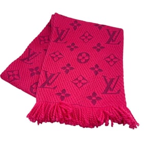 LOUIS VUITTON Echarpe Mania Scarf/Shawl, Pink, M78769, Fuchsia Wool and Silk, Men's Women's