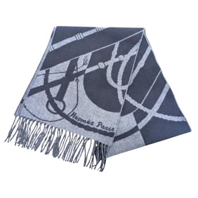 HERMES Click Clack Cashmere Scarf/Muffler, Blue, for Men and Women