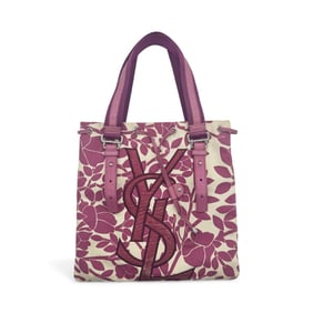 Yves Saint Laurent Kahala Canvas Tote Bag, Purple, YSL Handbag for Women