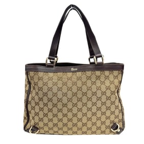 GUCCI Abbey Tote Bag Handbag 170004 GG Canvas Brown for Men and Women
