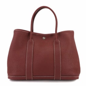Hermes Hermès Garden Party 36 PM Tote Bag in Negonda Rouge H with Silver Hardware, Q Stamp