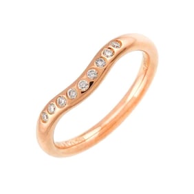 Tiffany & Co. Curved Band Ring, Size 6.5, Diamond, 18K PG Pink Gold 750