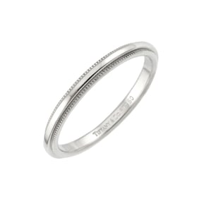Tiffany & Co. Milgrain Ring, Size 14.5, 2.1mm Wide, Platinum, Together