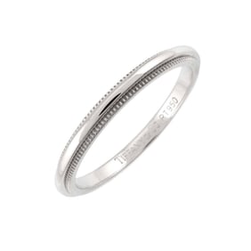 Tiffany & Co. Milgrain Ring, Size 10.5, 2mm Wide, Platinum, Together