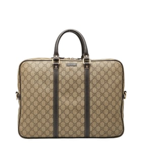 Gucci GG Supreme Business Bag 201480 Beige Brown Leather Men's GUCCI