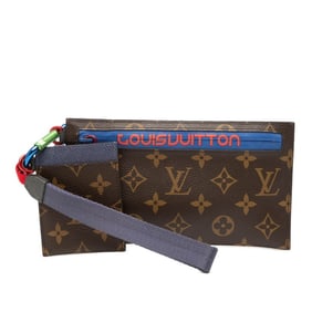 Louis Vuitton Monogram Pacific Ribbon Pouch Clutch Bag M63045 Brown Leather Women's LOUIS VUITTON