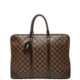 Louis Vuitton Damier Porte-Document Voyage Business Bag Briefcase N41124 Brown Leather Women's LOUIS