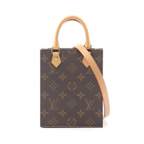 Louis Vuitton Petite Sac Plat Monogram Handbag, Coated Canvas and Leather, Women's, Brown, M81295