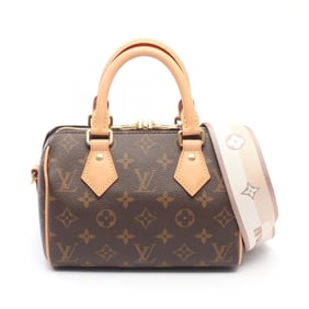 Louis Vuitton Speedy Bandouliere 20 Monogram Beige Handbag, Coated Canvas and Leather, Women's,