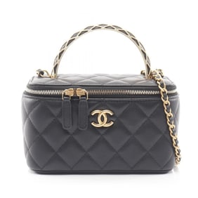 CHANEL Matelasse Shoulder Bag, Lambskin Leather, Women's, Black