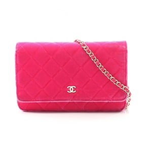 CHANEL Matelasse Shoulder Bag, Fabric, Women's, Pink