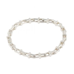 Tiffany & Co. T Narrow Chain Bracelet, 925 Sterling Silver, Men's and Women's, Silver