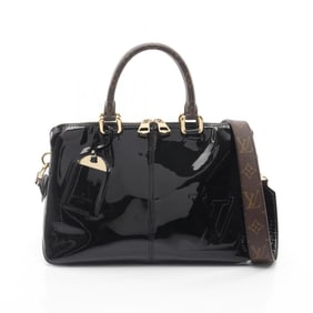 Louis Vuitton Miroir Noir Tote Handbag, Patent Leather and Coated Canvas, Women's, Black Brown,
