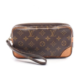 Louis Vuitton Marly Dragonne PM Monogram Second Bag/Clutch Bag, Coated Canvas and Leather, Brown,