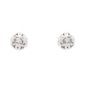 CHANEL Coco Mark Star Earrings, Stainless Steel with Rhinestones, Women's, Silver and Clear