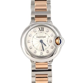 Cartier Ballon Bleu SM PG Combination 11P WE902030 SSxPG Quartz Watch