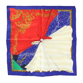 Hermes Hermès Carré 45 Scarf, "Souvenirs de Paris," Blue Multicolor, 100% Silk, Petit Carré, Mini