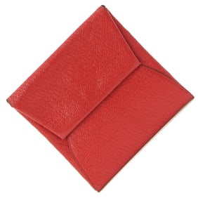Hermès Bastia Rouge Chevre Coin Case, ?J Stamp, 2006, Mini Wallet, Square, Red, Women's, HERMES