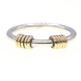 Tiffany & Co. Bandwith 2-Wire Ring, 925 Sterling Silver, 750 and Yellow Gold, US Size 5/9, Women's,