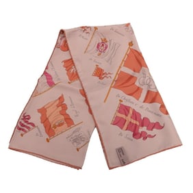 Hermes Hermès Carré 90 PAVOIS Ship's Flag Scarf, Brown and Multicolor Silk, Women's