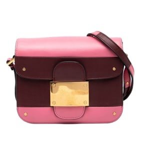 Valentino shoulder bag in pink and wine red leather for women.