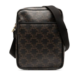 Celine Triomphe Crossbody Shoulder Bag in Brown and Black Leather for Women