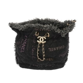 CHANEL Matelasse Small Bucket Bag, Black, AS3091, Women's Denim Shoulder A-Rank, Pre-Owned, Ginzo