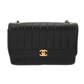 CHANEL Mademoiselle Chain Shoulder Bag, Black, Women's Lambskin, B-Rank, Pre-Owned, Ginzo